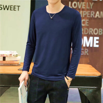 其他品牌 長袖 男士T恤 藍色 XL，L，XXL，XXXL，M