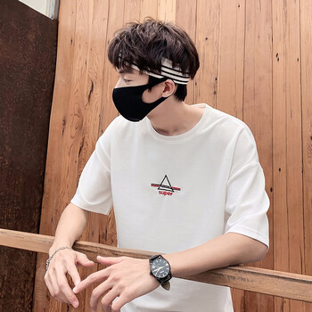 知鷗（ZHIOU） 五分袖 男士T恤 白色 