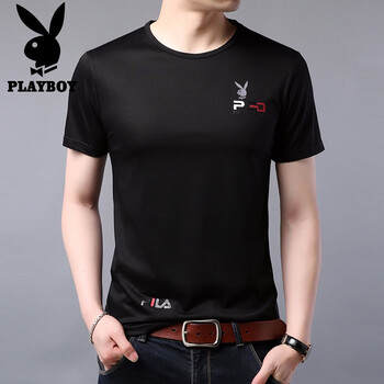 花花公子（PLAYBOY） 短袖 男士T恤 HH9574黑色 