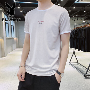 花花公子（PLAYBOY） 短袖 男士T恤 SY3339 卡其 