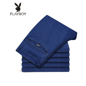 花花公子（PLAYBOY ESTABLISHED 1953） 闊腿褲 商務(wù)休閑 男士牛仔褲