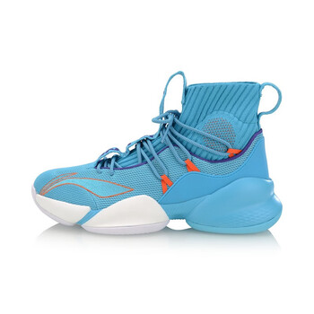 李寧（LI-NING）籃球鞋海豚藍(lán)/艷橙色/自由紫 