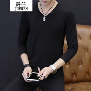 騎士普?。≒utino Rider） 長袖 男士T恤 黑色V領(lǐng) S，XL，L，XXXL，M，XXL