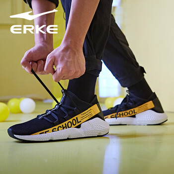 鴻星爾克（ERKE）跑步鞋正黑/太陽橙（0226） 