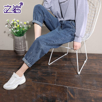 之巖（ZhiYan） 高腰 直筒褲 女 九分褲 休閑褲