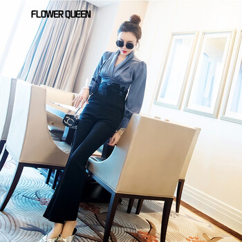 FLOWER QUEEN 高腰 哈倫褲 女 長褲 休閑褲