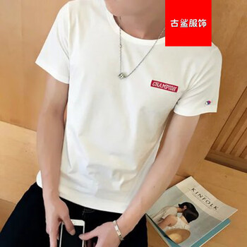 尊尚鳥(niǎo)（zunshangniao） 短袖 男士T恤 短袖刺繡英文白色 