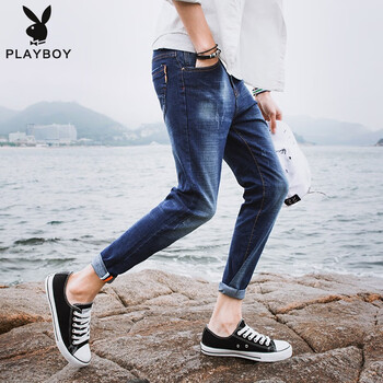 花花公子（PLAYBOY） 小腳褲 商務(wù)休閑 男士牛仔褲