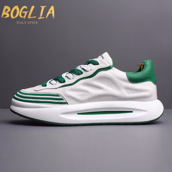 伯格利亚（BOGLIA）品牌增高鞋男2022新款百搭休闲老爹鞋男时尚小白鞋板鞋子 个性白 41