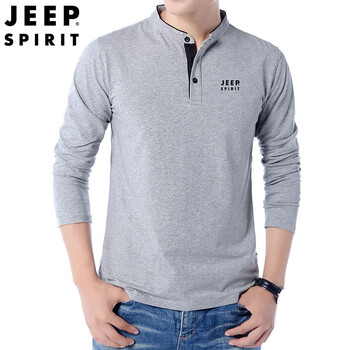 吉普（JEEP） 長(zhǎng)袖 男士T恤 灰色 XL，L，XXL，XXXL，M