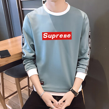 艾以純森（AIYICHUNSEN） 長(zhǎng)袖 男士T恤 湖藍(lán) XL，4XL，L，M，XXL