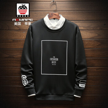 AEMAPE 長袖 男士T恤 黑色 XL，L，XXXL，XXL，M