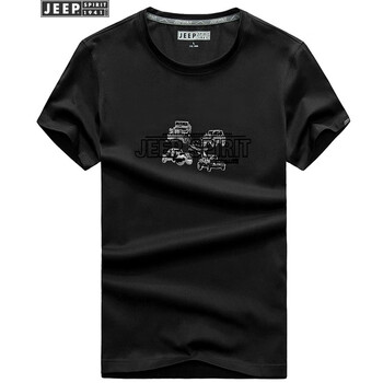 Jeep 短袖 男士T恤 黑色F54011 