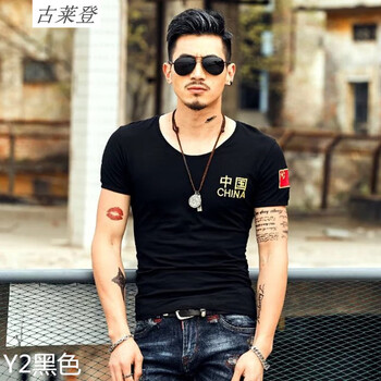 古萊登（GODLIKE） 短袖 男士T恤 Y2黑色 