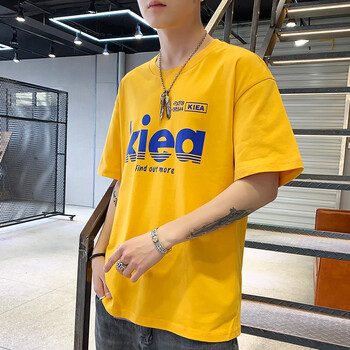 穆杉 五分袖 男士T恤 9150黃色 