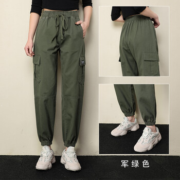 蹦跶貍（BANDALY） 調(diào)節(jié)腰 工裝褲 女 長褲 休閑褲
