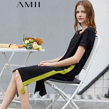 AMII  拼接，撞色 連衣裙