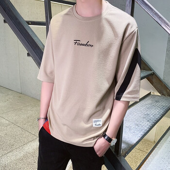 焱龘（Yanda） 五分袖 男士T恤 卡其 