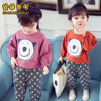 女童裝圓點(diǎn)套裝