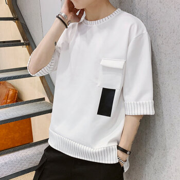 梦迪蔻（MENGDIKOU） 短袖 男士T恤 A116白色上衣 