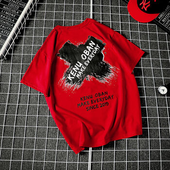 KYX 短袖 男士T恤 紅色 