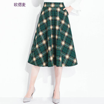 元素,樣式,新款,格子,流行,長裙,趨勢,綠色