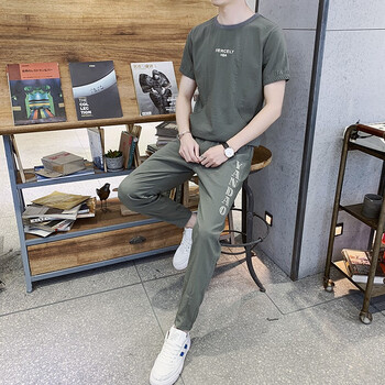 勁承余紡 短袖 男士T恤 豆綠 