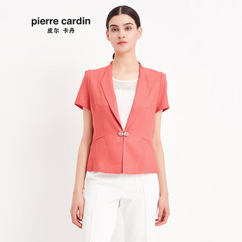 皮爾卡丹（pierrecardin） V領(lǐng) 短袖 女 短外套 立體剪裁