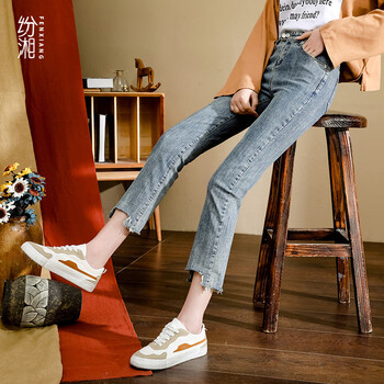 紛湘（fenxiang） 高腰 直筒褲 女 九分褲 牛仔褲