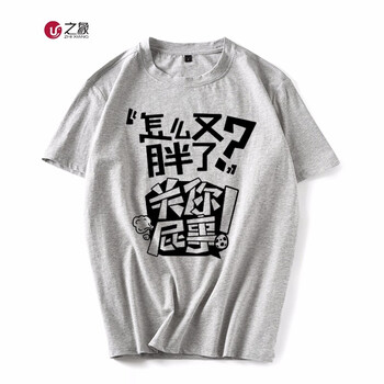 之象 短袖 男士T恤 灰色關(guān)你屁事 