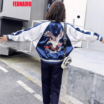 FEBNAIRO 圓領(lǐng) 長袖 女 短外套 繡花，刺繡，拼色