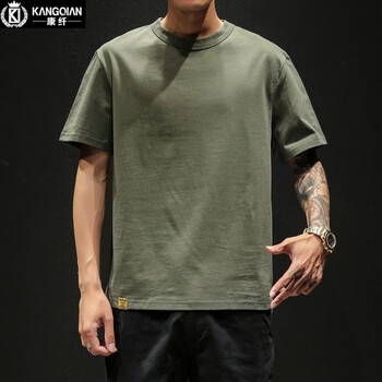 康纖 短袖 男士T恤 軍綠色 