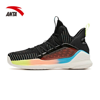安踏（ANTA）籃球鞋黑/熒光日落橙/熒光亮綠/氯藍-4 43