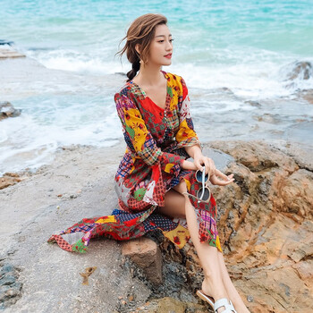 美梵林（Meifanlin） 花色，風景，碎花，純色 繡花，花邊，拼色，提花，立體裁剪 連衣裙