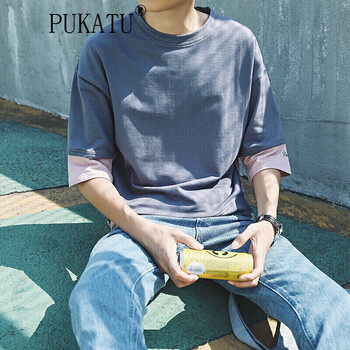 普卡圖（PUKATU） 五分袖 男士T恤 紫羅蘭 