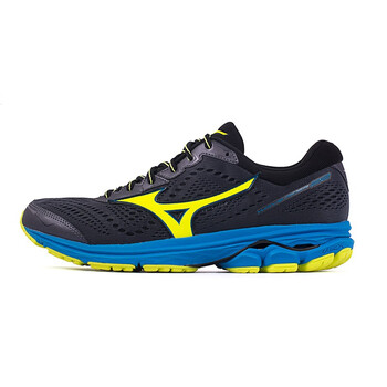 美津濃（MIZUNO）跑步鞋J1GC183145藍(lán)灰/熒光黃/碧藍(lán) 