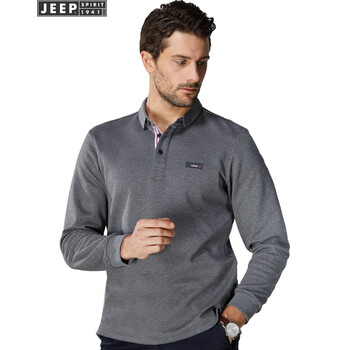 吉普（JEEP） 長(zhǎng)袖 男士T恤 灰色 XL，L，XXL，M，XXXL