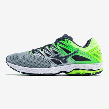 美津濃（MIZUNO）跑步鞋淺灰/炭灰/熒光綠 42