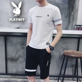 花花公子（PLAYBOY） 短袖 男士T恤 白色短CY928 