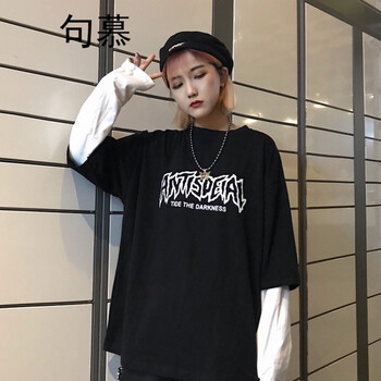 句慕（JUMU） 印花 短袖 T恤 女 圓領(lǐng)