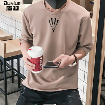 盾越（DUNYUE） 短袖 男士T恤 卡其色 