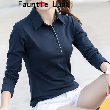 Fauntie Luna 撞色 短袖 T恤 女 POLO領