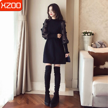 xzoo  立體裁剪，蕾絲 連衣裙