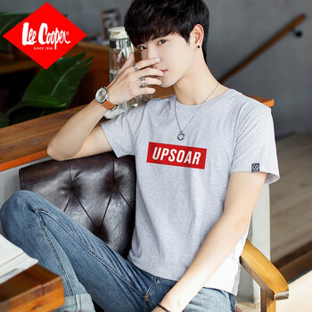 Lee Cooper 短袖 男士T恤 T06-灰色 