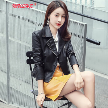 慕舍（mushe） 翻領(lǐng) 長袖 女 短外套 鉚釘，拉鏈