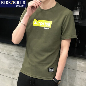 比克公牛（BIKKBULLS） 短袖 男士T恤 軍綠 