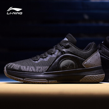 李寧（LI-NING）籃球鞋標準黑/暗淡灰 