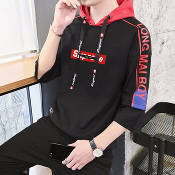 其他品牌 七分袖 男士T恤 361黑色 