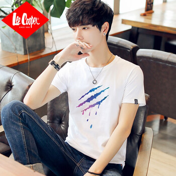 Lee Cooper 短袖 男士T恤 T01-白色 