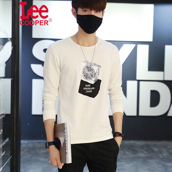Lee Cooper 長(zhǎng)袖 男士T恤 白色 